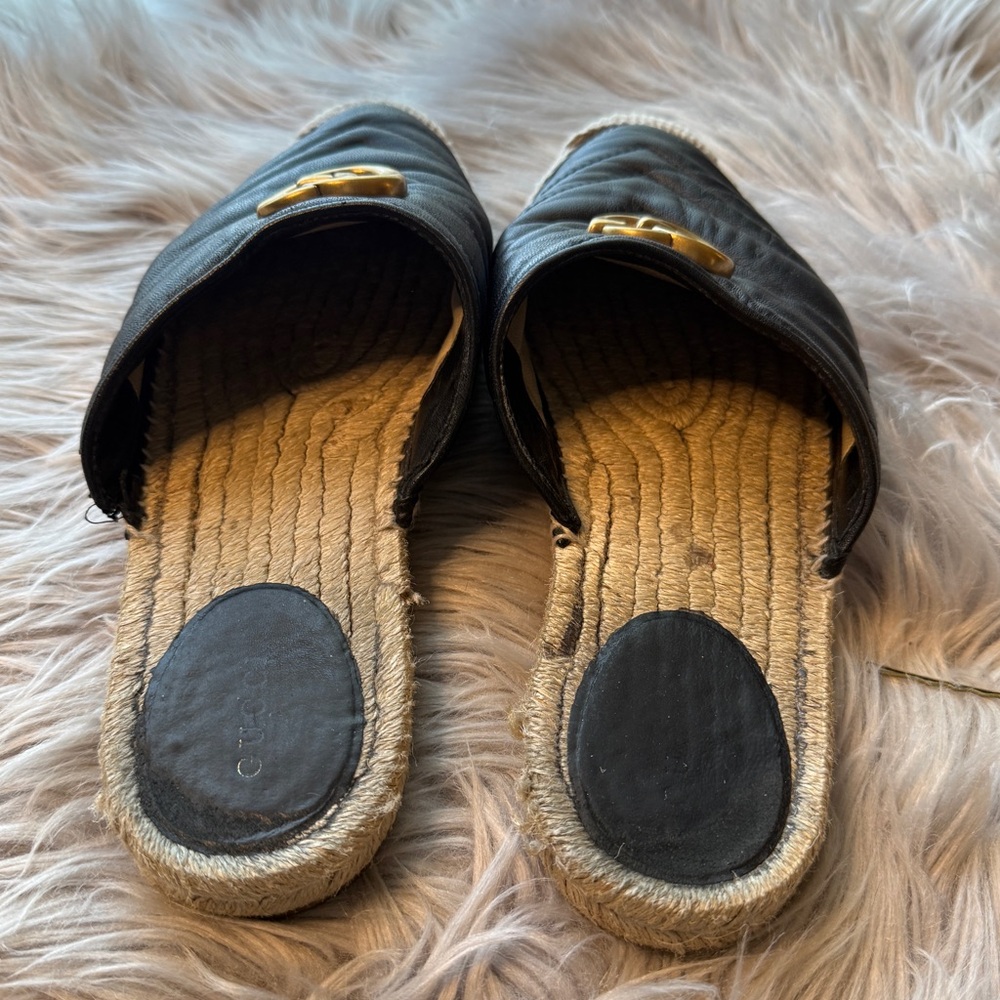 Gucci Nappa Matelasse GG Marmont Espadrille Mules - Picture 8 of 16